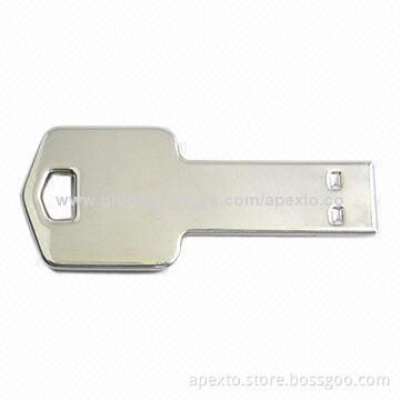 Metal Key USB Flash Drives, Comes with Plug-and-play Function